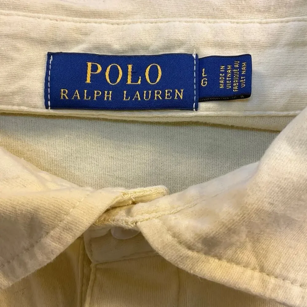 Polo Ralph Lauren Yellow Polo Shirt Men’s Large Classic Fit Cotton Pocket Logo